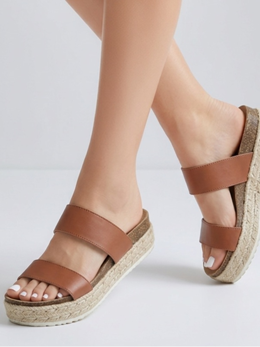 Steve Madden Tan Espadrille Platform Shoes